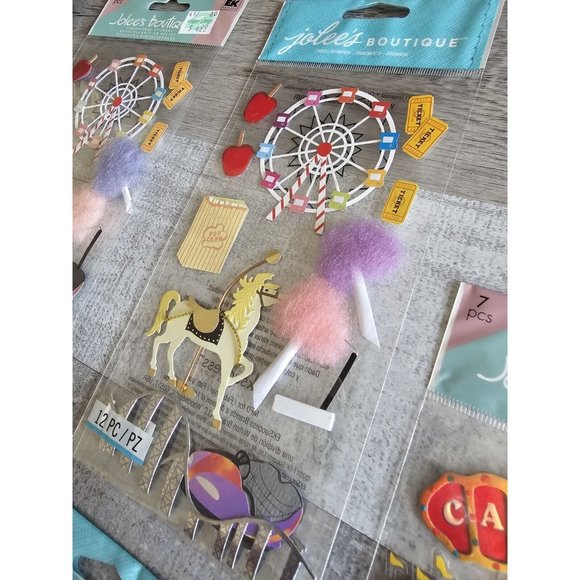 Sticker Lot Circus Carnival Balloons Scrapbooking 3D Stickers RARE Jolee's #34 - Picture 7 of 9